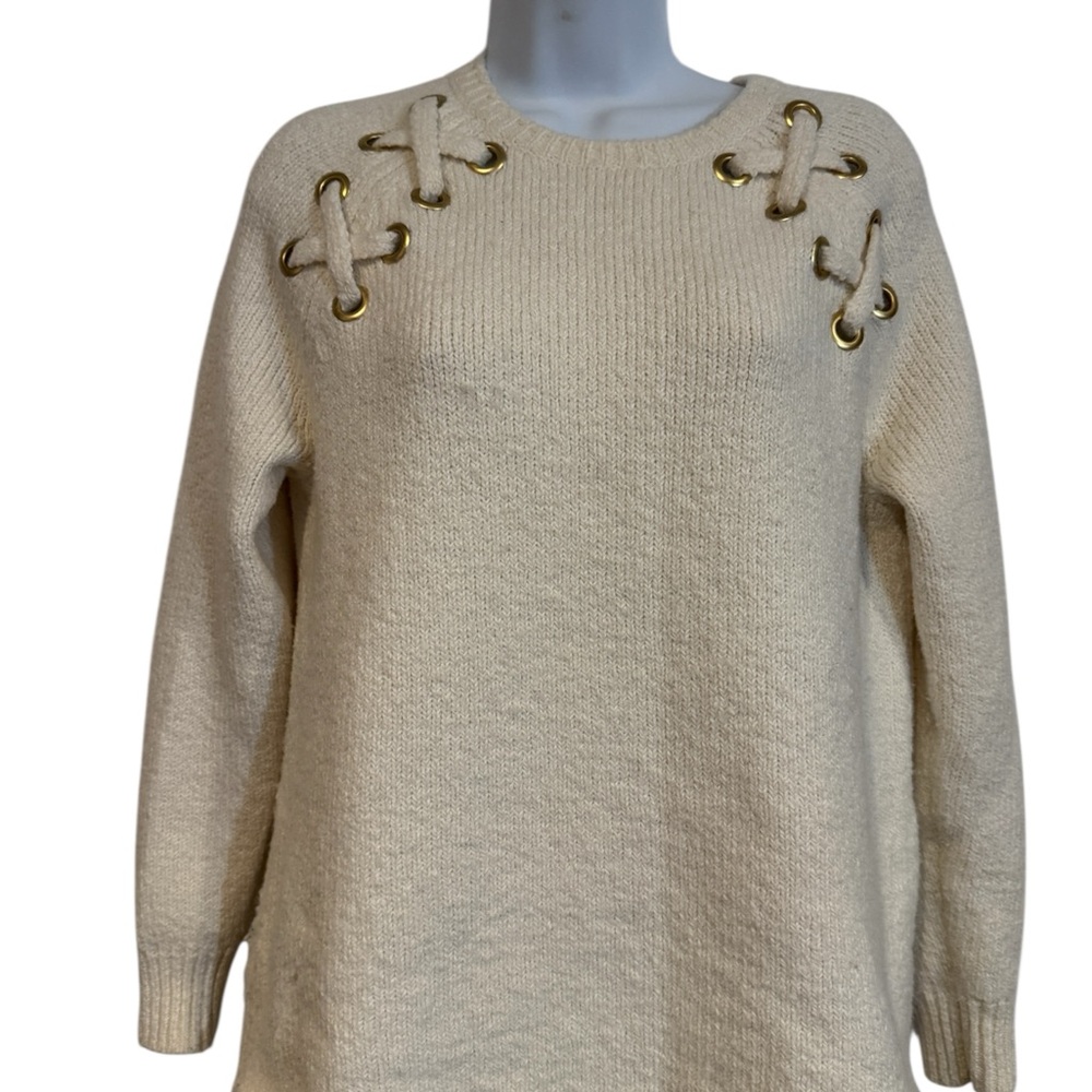 Michael Kors Cream Sweater with Gold Details
